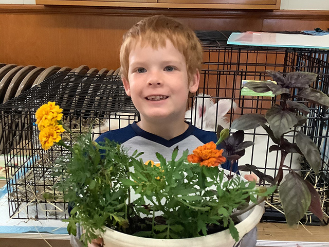 Boy with Flowers